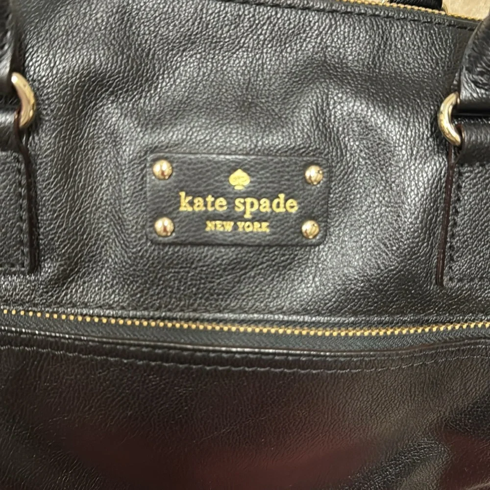 Kate Spade New York Black Bowler Bag Satchel Tote Authentic - Picture 7 of 12
